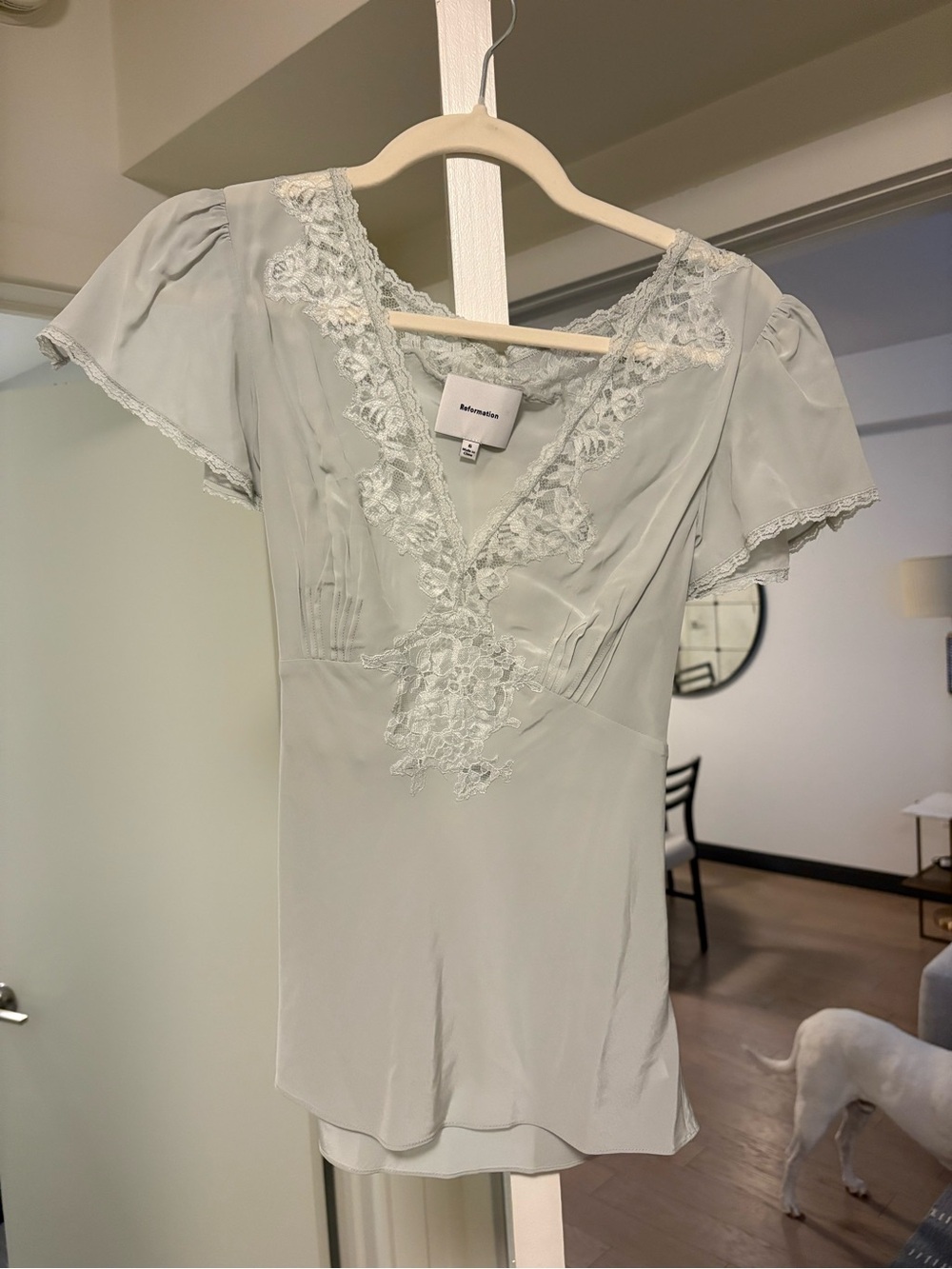 Reformation Zella Top Blue - Size 6 - Picture 4 of 5